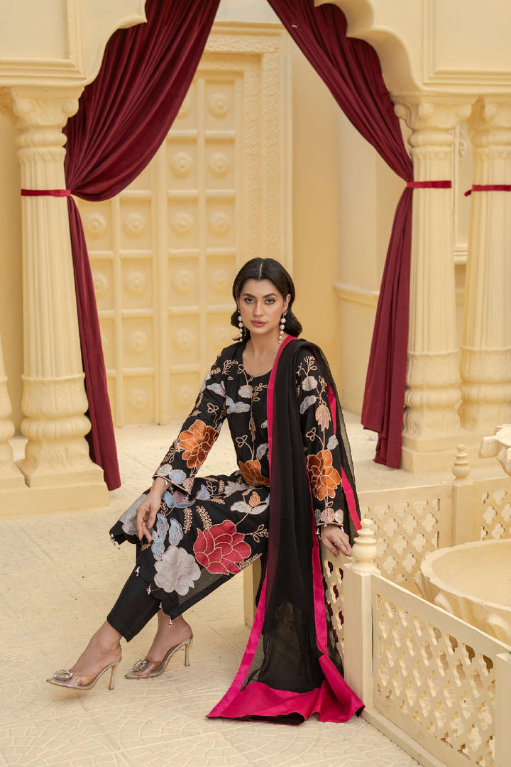 3 Piece Ready To Wear Fully Embroidered Linen Suit -Karizma - TT-82-