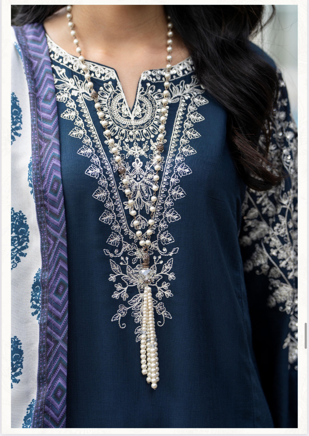 3 Pc Ready To Wear -Fully Embroidered Linen Suit -Raniya.H -RA-116-