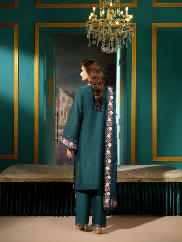 New Branded 3 PC Ready To Wear  Luxury Eid 2026  Collection Embroidered Suit- HE101