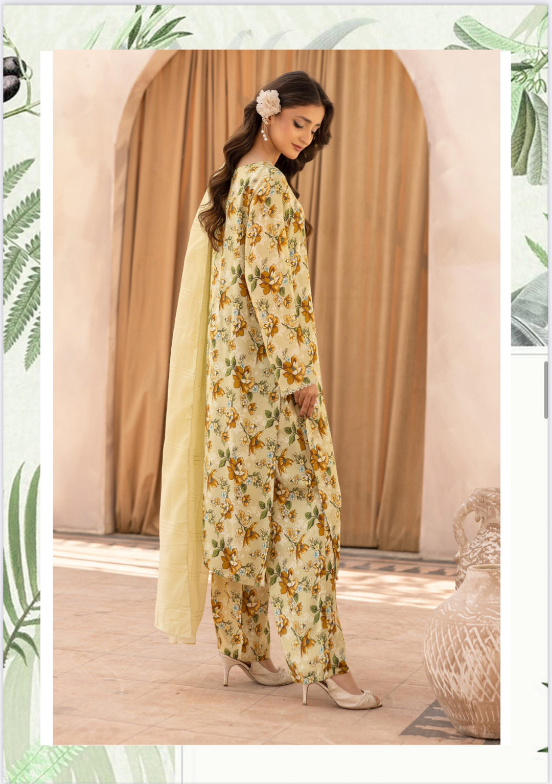 3 Piece Ready To Wear Fully Printed Lilen Suit s-Simrans- SI100-