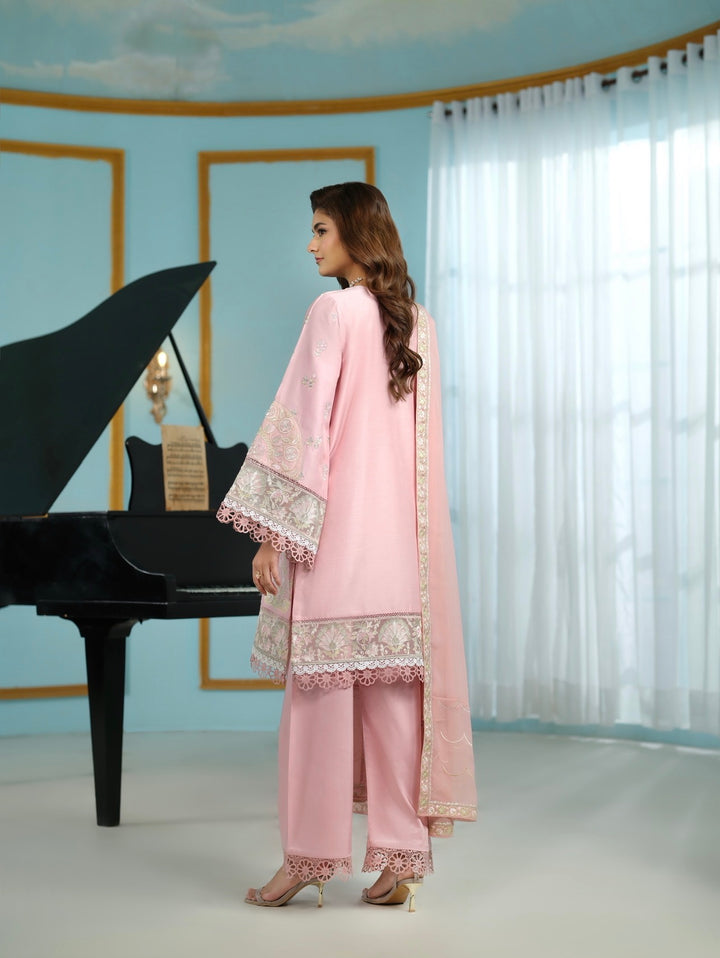 New Branded 3 PC Ready To Wear  Luxury Eid 2026  Collection Embroidered Suit- HE102