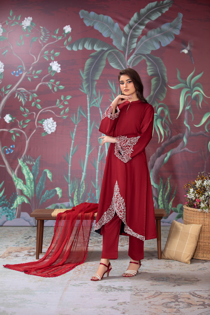 Branded 3 Pc Ready To Wear Suit -Dhanak -  (Winter Collection)