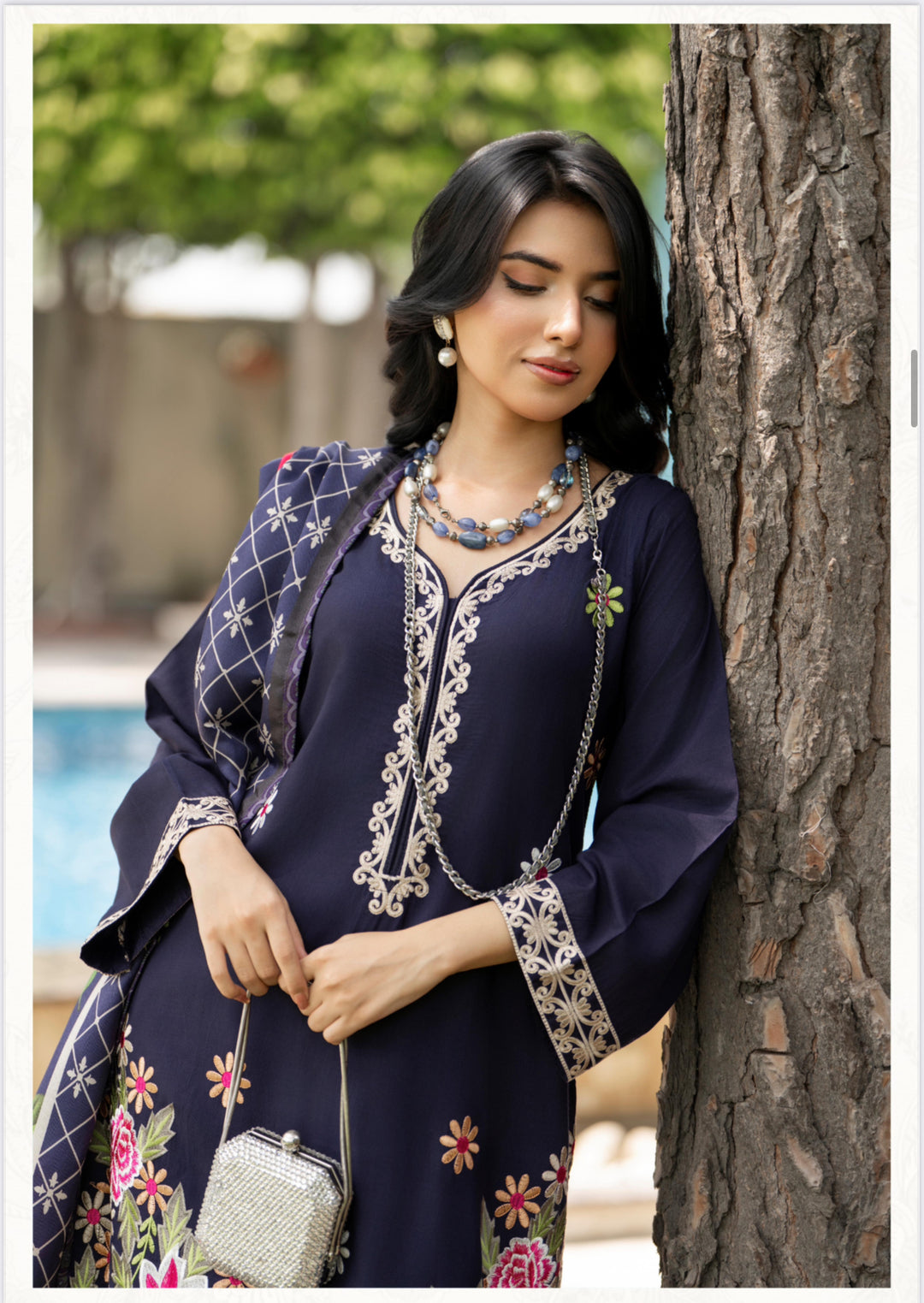 3 Pc Ready To Wear -Fully Embroidered Linen Suit -Raniya.H -RA-114-