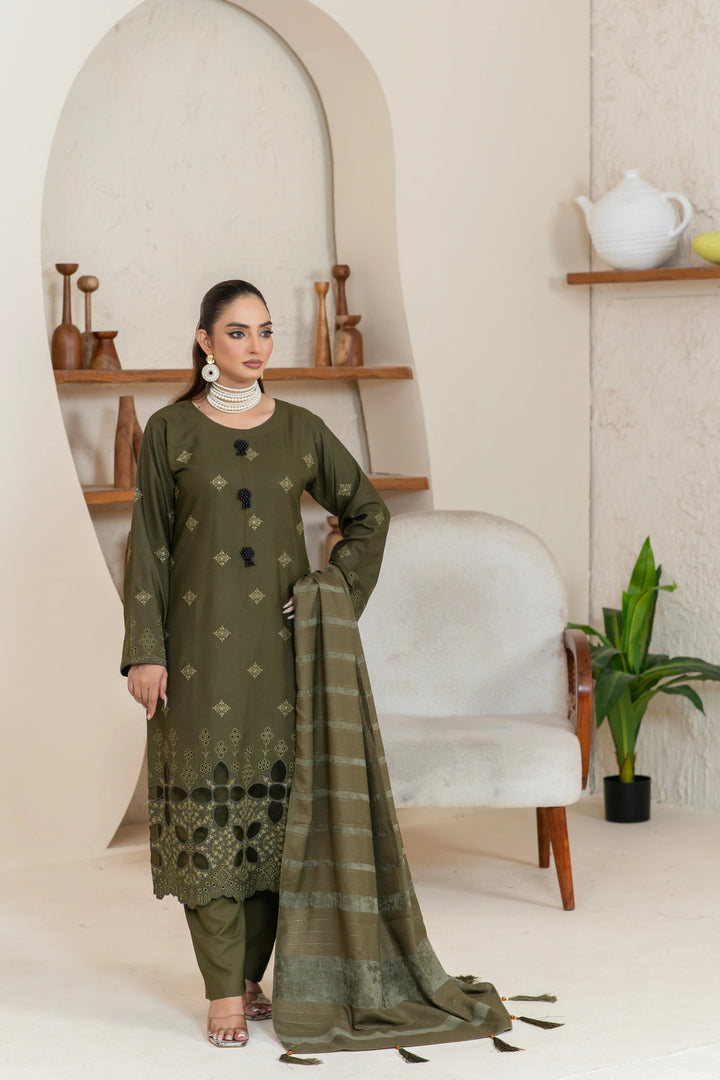 3 Piece Ready To Wear Dhanak Embroidered Suits -TT-150-