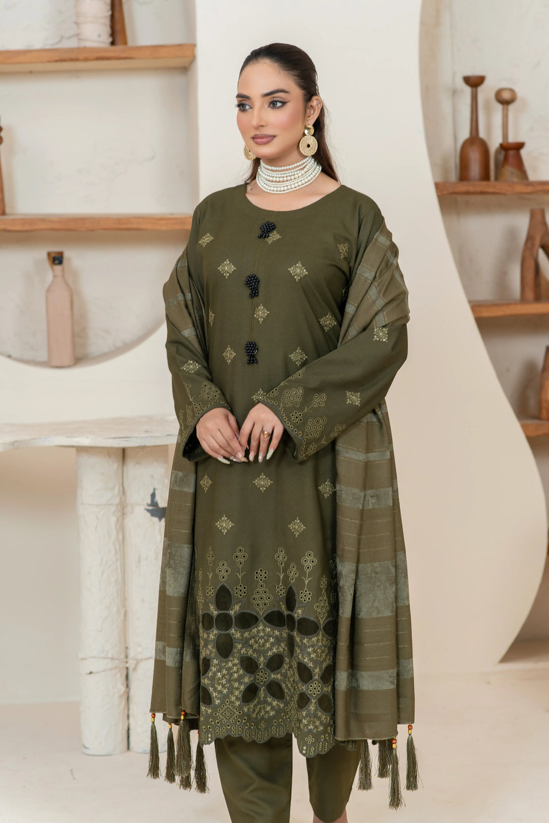 3 Piece Ready To Wear Dhanak Embroidered Suits -TT-150-