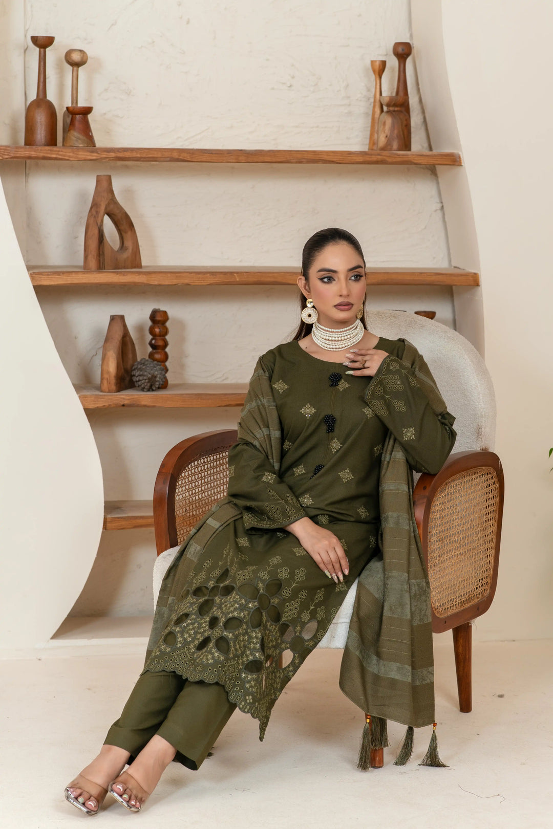 3 Piece Ready To Wear Dhanak Embroidered Suit -TT-103-