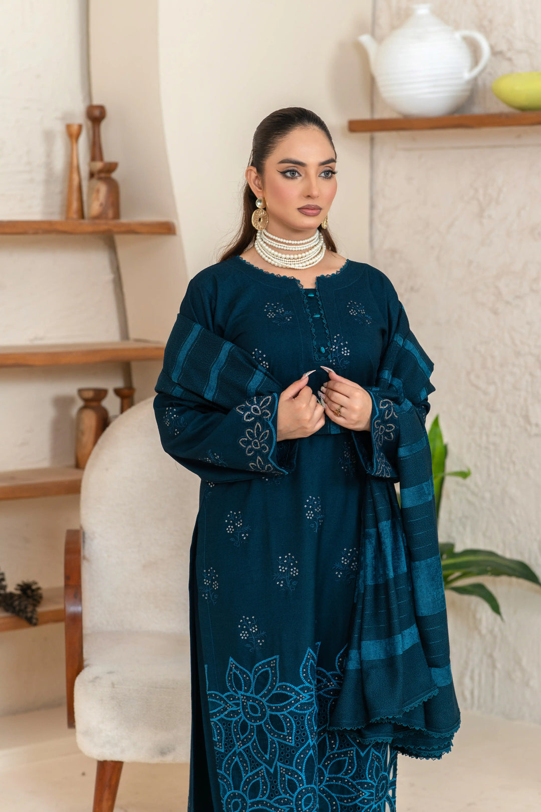 3 Piece Ready To Wear Dhanak Embroidered Suits -TT-150-