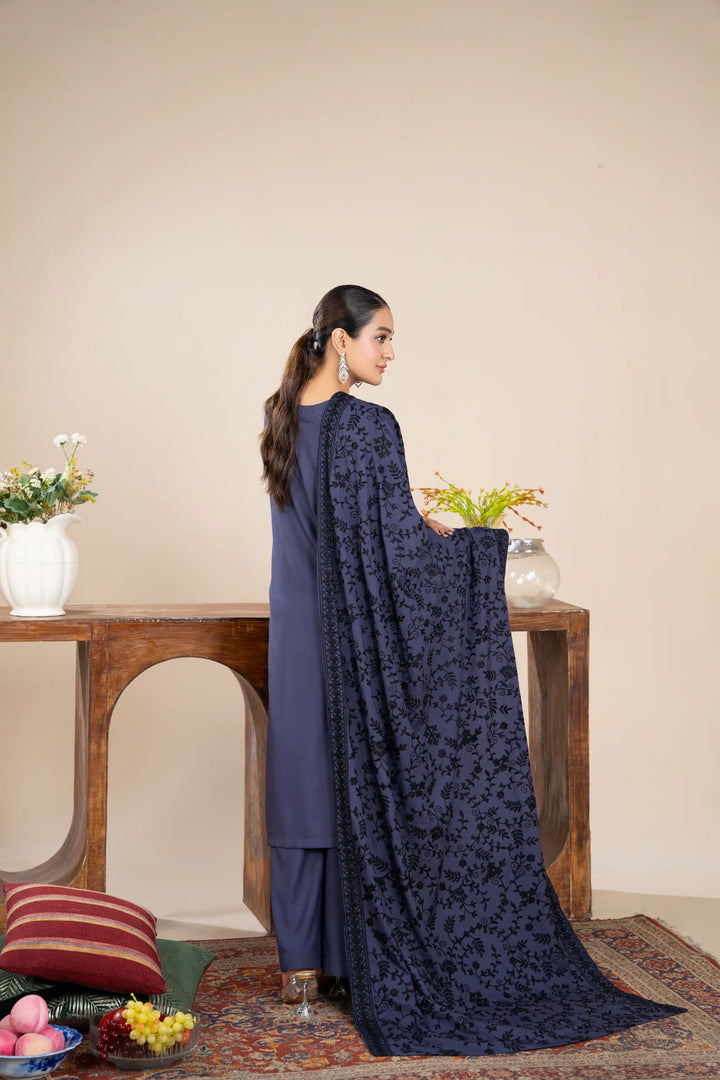 New 3 Piece Ready To Wear -Dhanak With Embroidered Shawl -RA-116-