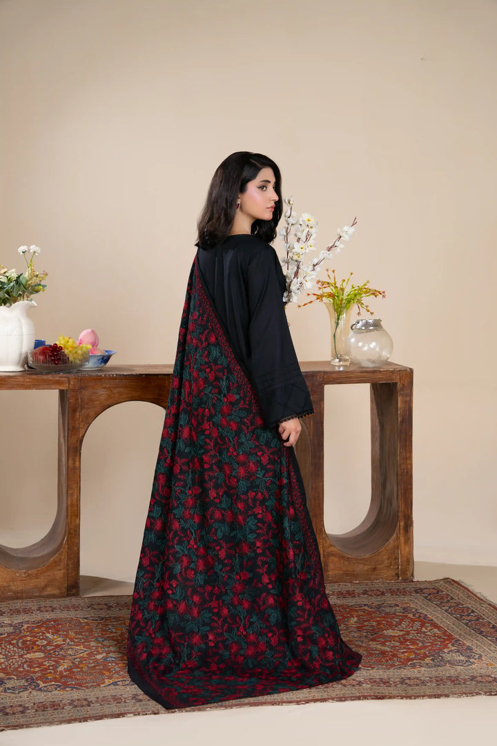New 3 Piece Ready To Wear -Dhanak With Embroidered Shawl -RA-111-