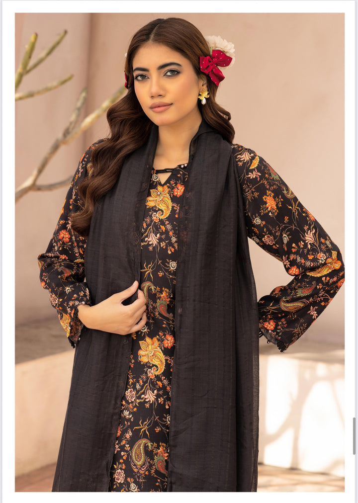 3 Piece Ready To Wear Fully Printed Lilen Suit -Simrans- SI104-