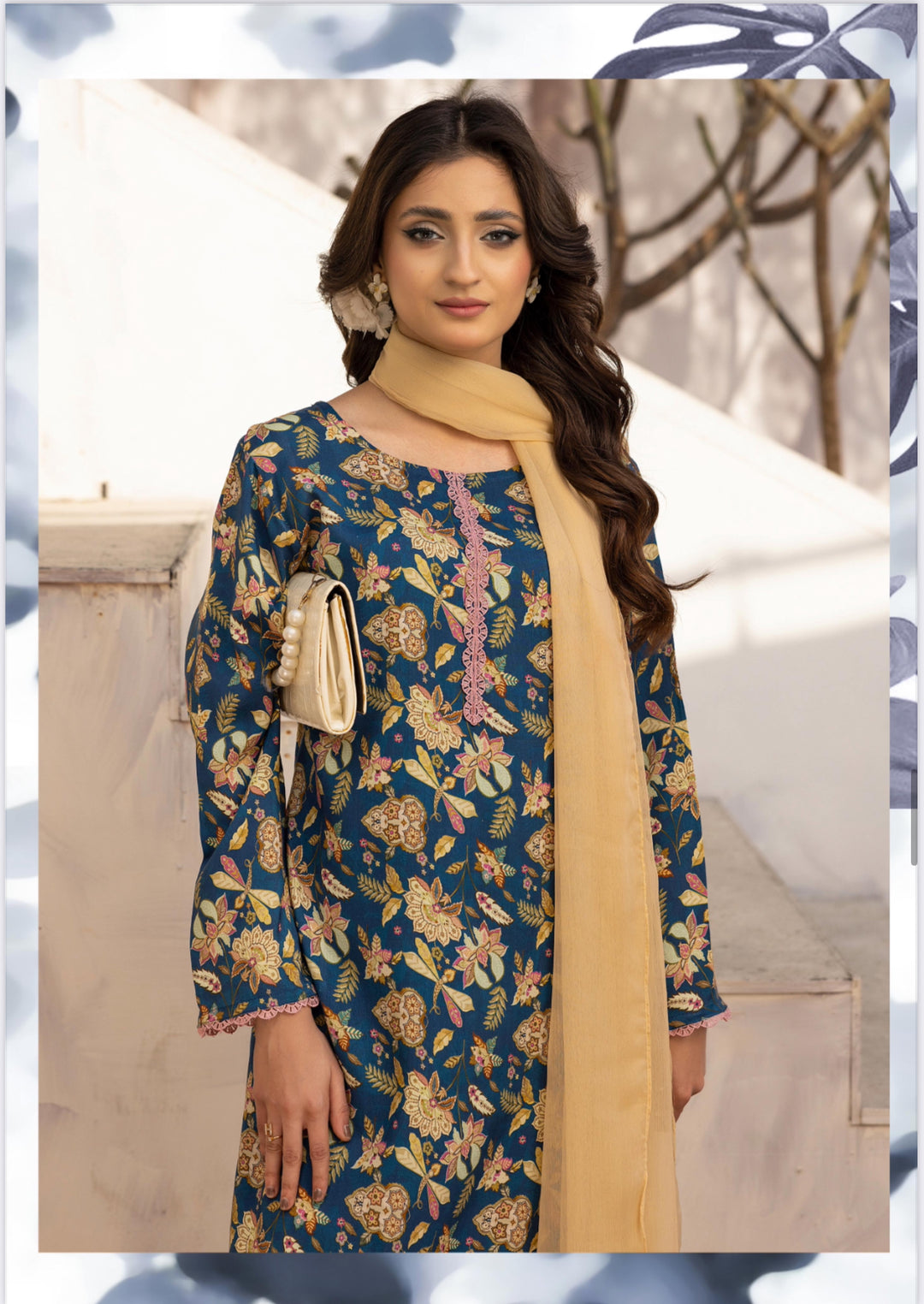 3 Piece Ready To Wear Fully Printed Lilen Suit -Simrans- SI103-