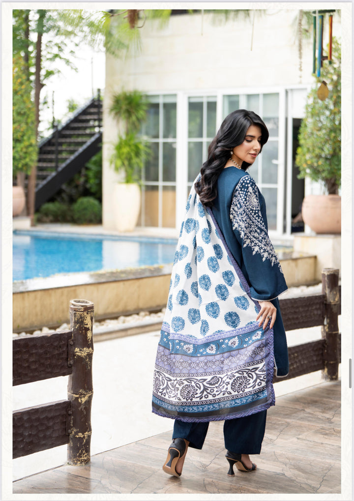 3 Pc Ready To Wear -Fully Embroidered Linen Suit -Raniya.H -RA-116-