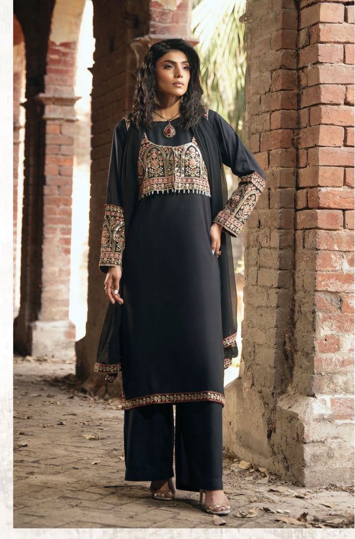 Threads Embroidered Ready To Wear Suit - Shrug Style - Festive Wear 2026 - TT4100