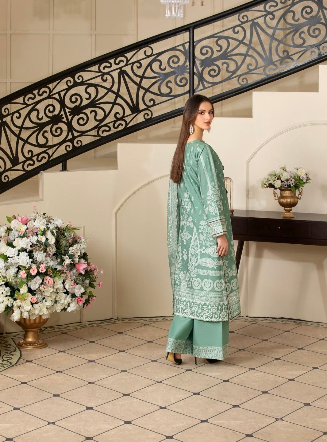 3 PC Ready To Wear  Embroidered Suit- New Collection -HE145- 2025