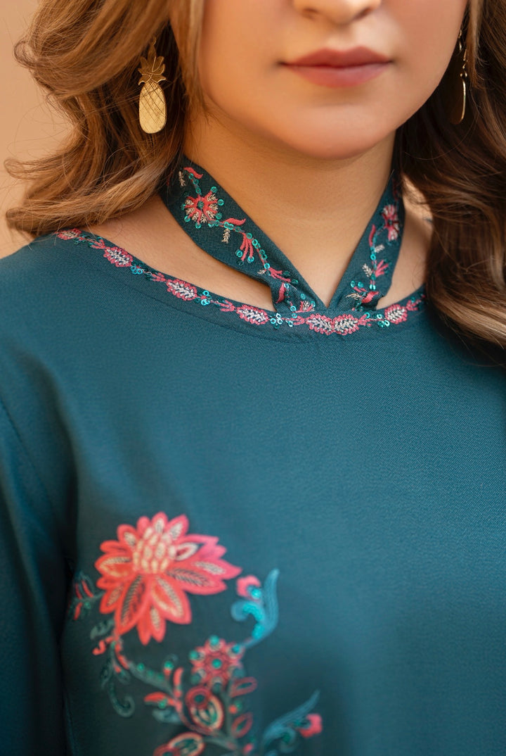 3 Pc Ready To Wear Dhanak  Suit With Winter Shawl - Raniya.H -RA-16-