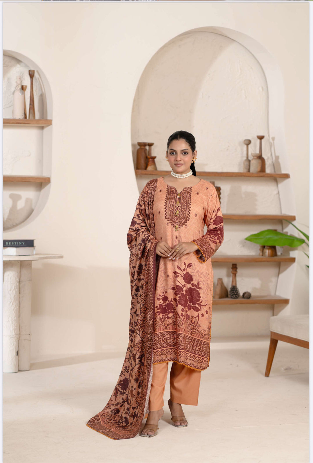 New 3 Piece Ready To Wear - Broque Linen Suit-- TT-110-