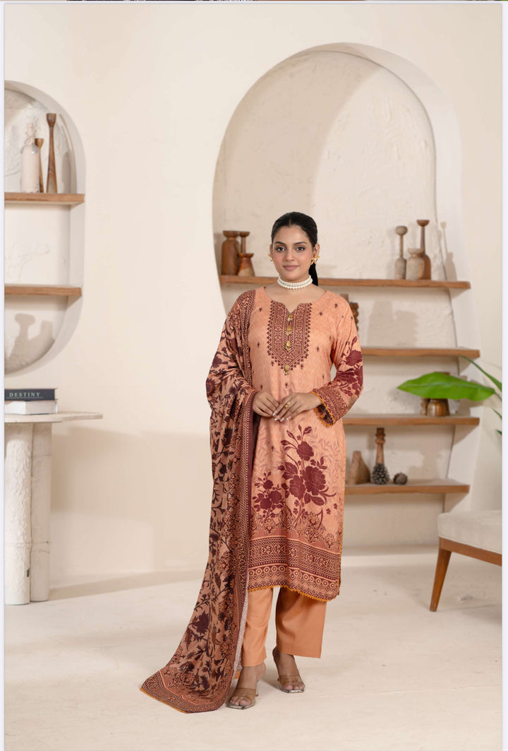 New 3 Piece Ready To Wear - Broque Linen Suit-- TT-110-