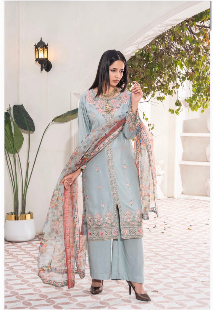 "Haya " Embroidered Suit | 2026 Asian Clothes | Eid Collection RA10