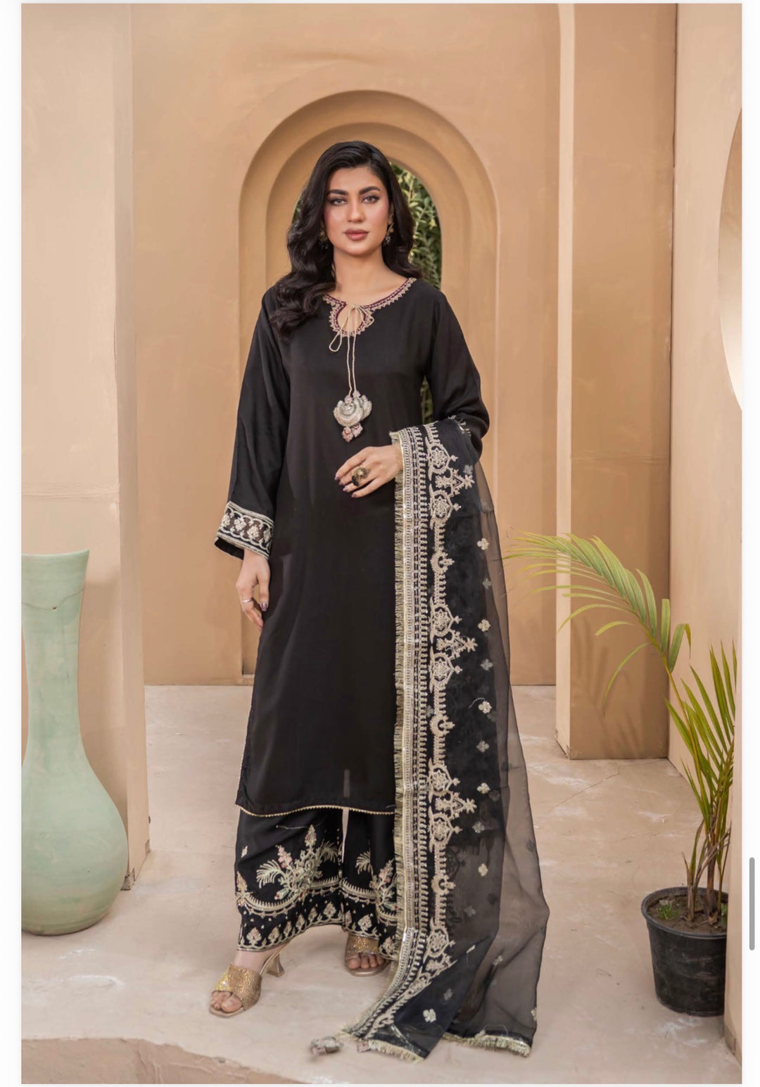 | Beautiful Embroidered Viscose Mother & Daughter Pakistani Readymade Eid 2026 Collection - Festive - | RA2001 (3 Colours)