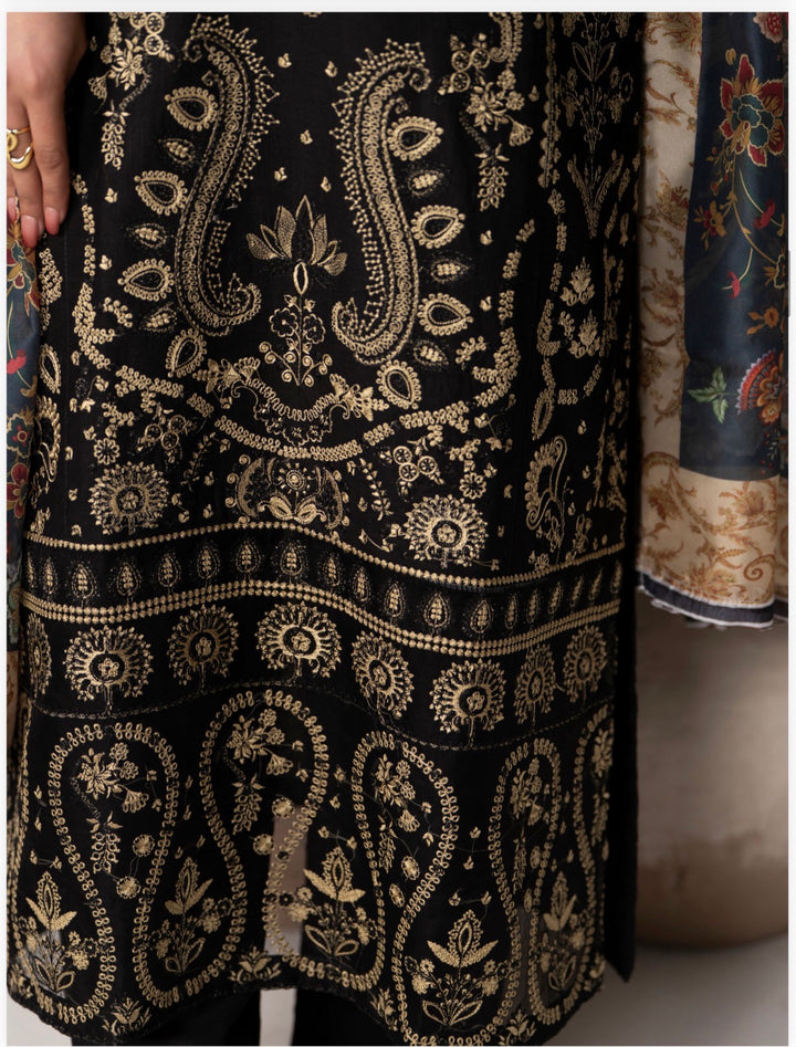 ✨ Elegant Embroidered 3-Piece Suit – Premium Slub Cotton Fabric  Eid Collection  2026 - Raniya.H -RA72