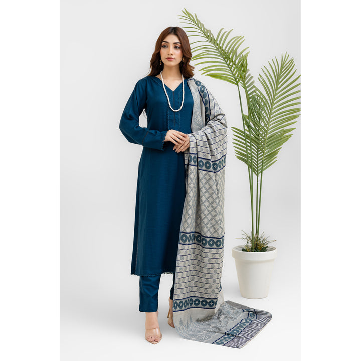 3 Pc Ready To Wear Suit - Kashmiri Wool Shawl (Winter Collection)