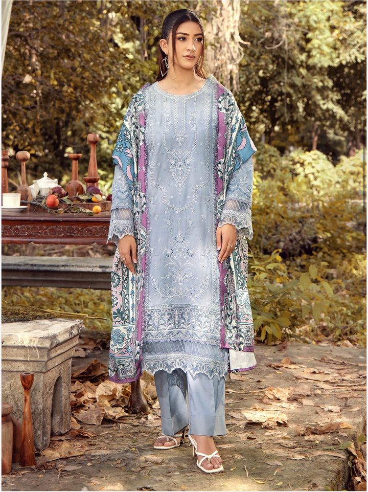 3 Pc Ready To Wear Luxury Dhanak  Embroidered Suit - TT-11