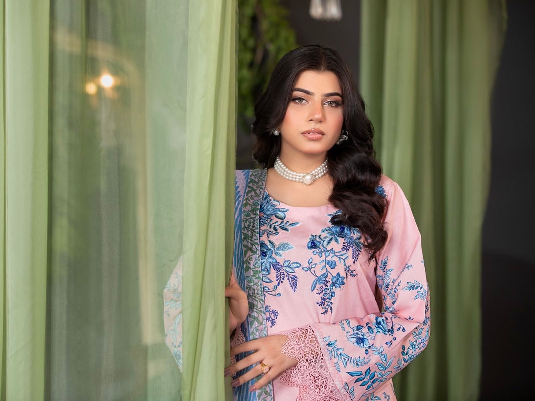 3 PC Ready To Wear  Embroidered Suit- New Collection -HE140- 2025