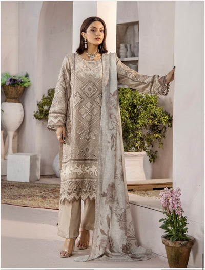 Ayzel Ready To Wear 3- Piece Embroidered Viscose Suit- New Arrival-TT105