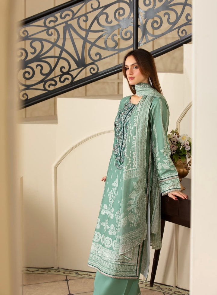 3 PC Ready To Wear  Embroidered Suit- New Collection -HE145- 2025